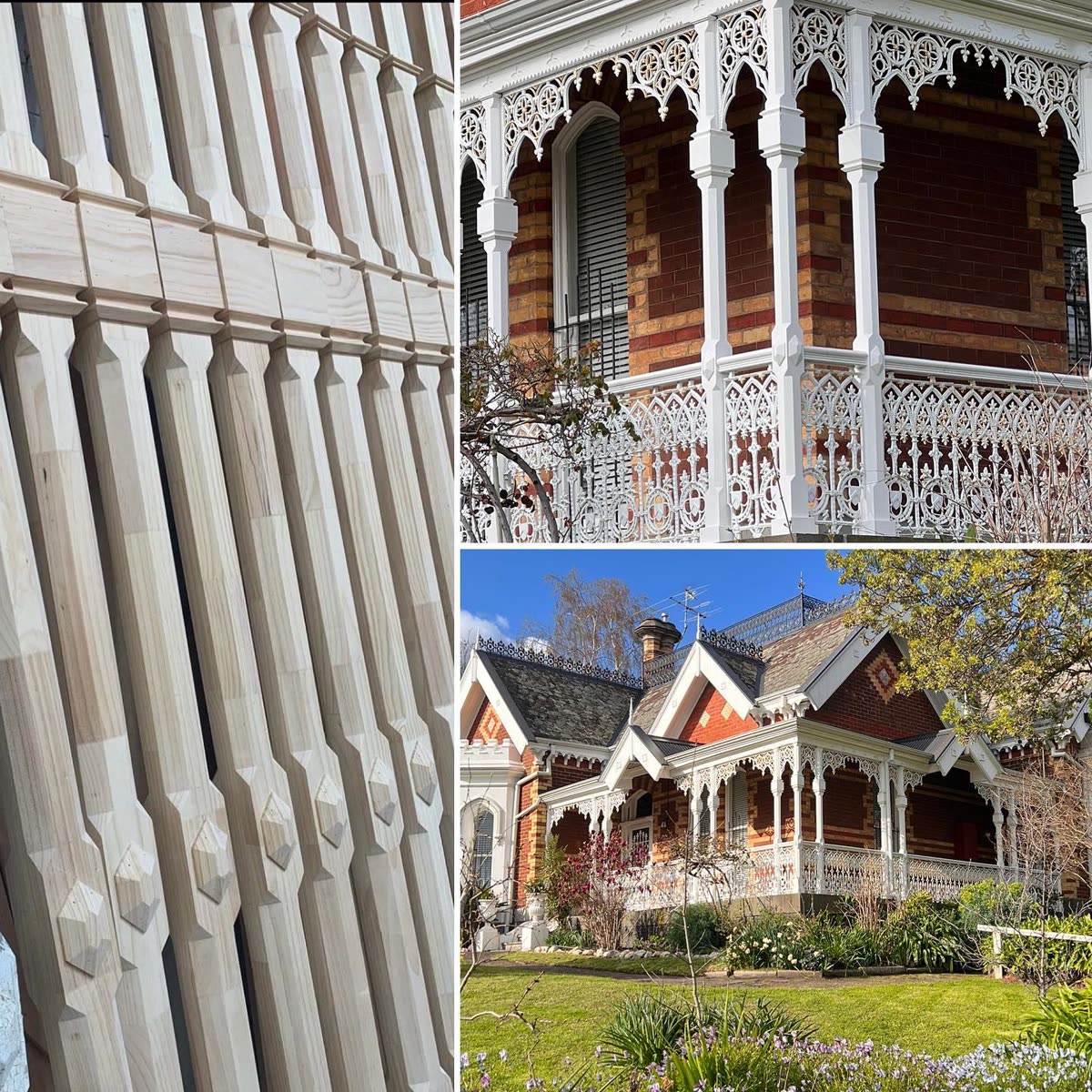 Turned timber verandah post