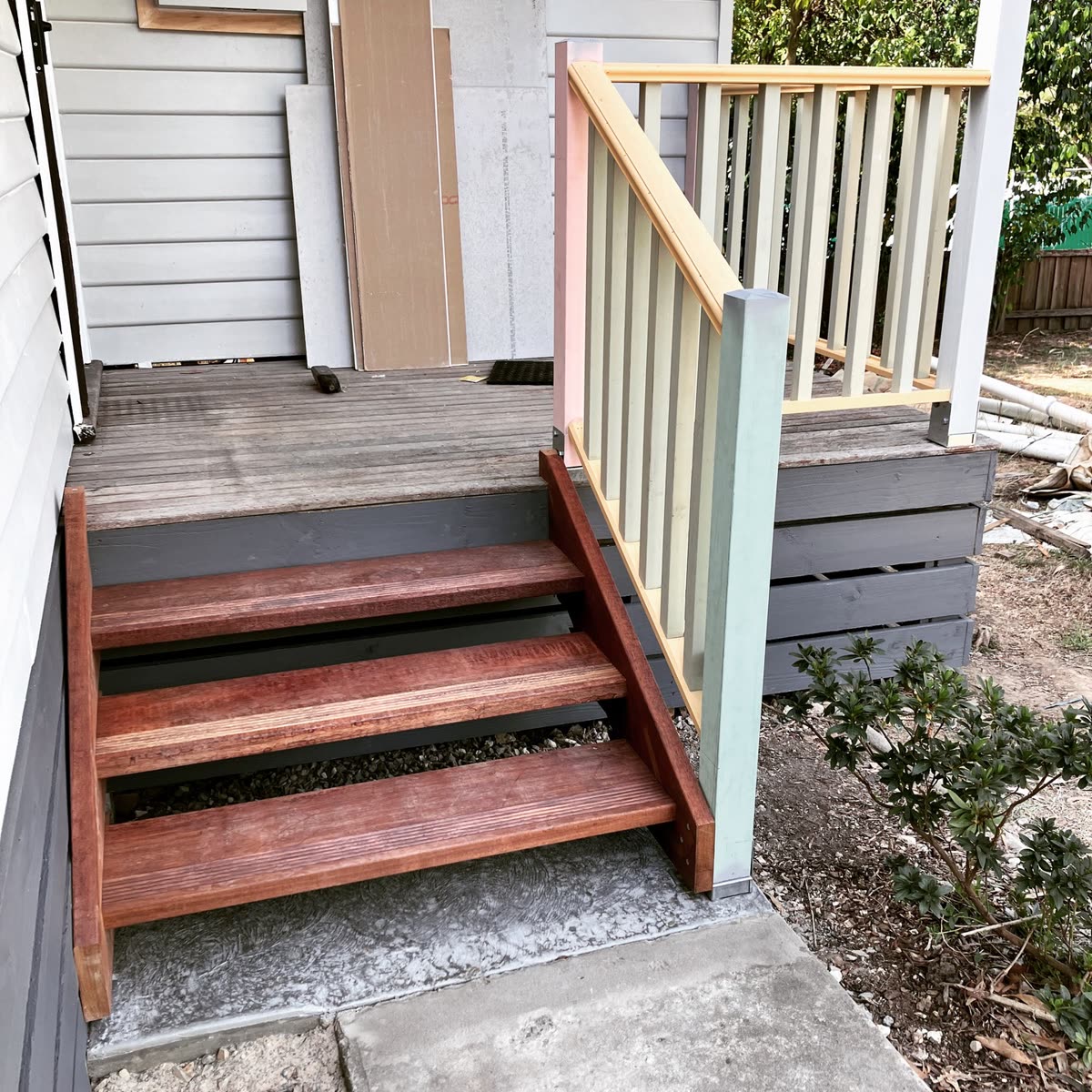 Timber newel post